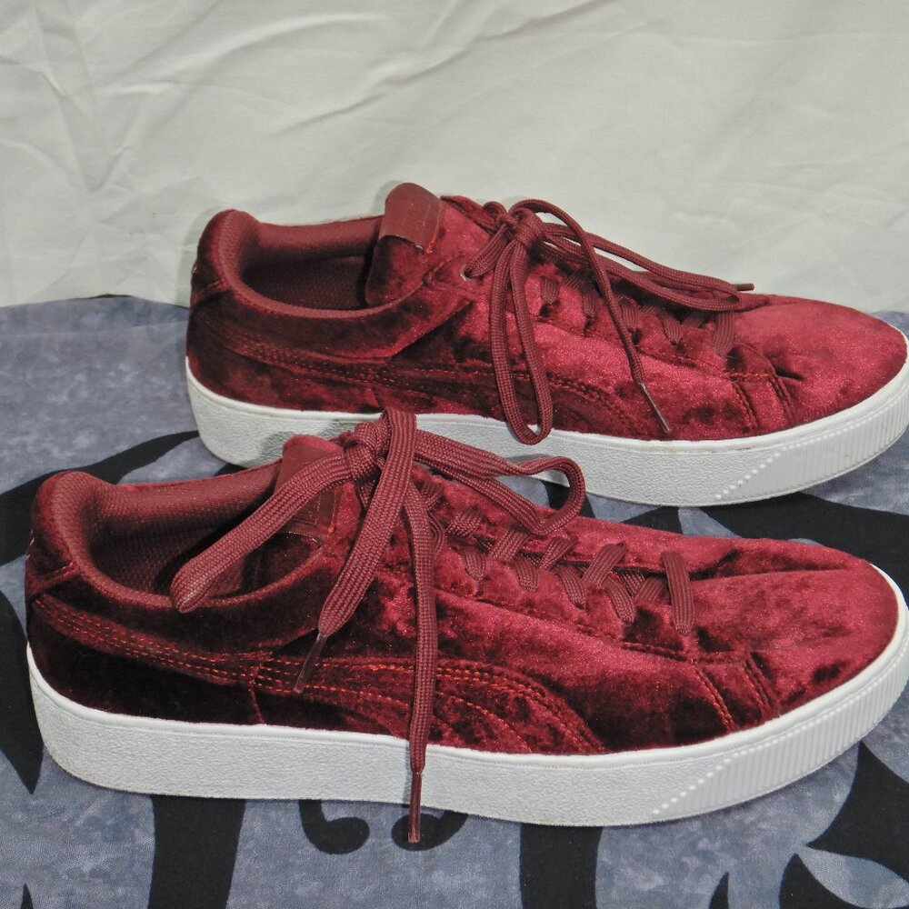 Red Velvet Puma Platform Sneakers - Picture 5 of 13